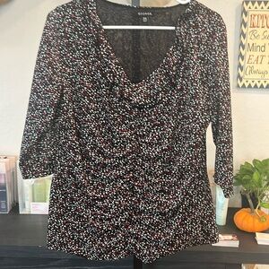 Women’s black, red and white blouse size 16/18